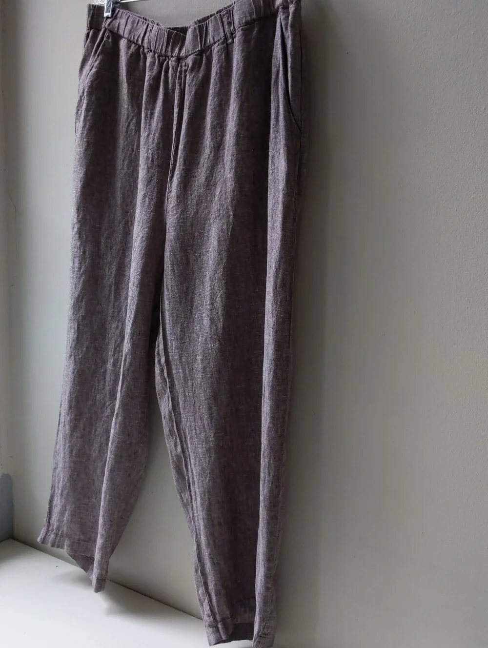 Quince 100% Linen Pants Taupe Brown Women's XL
